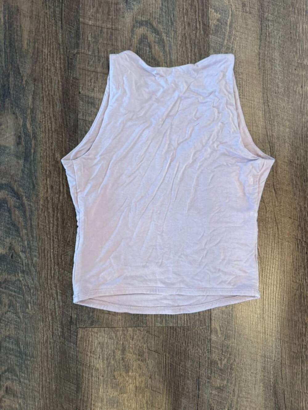 Be Cool Basic V-Neck Lilac Light Purple Cropped Tank Top - Women's Size Medium - Picture 3 of 5